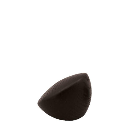 En Comandante Big Joe træknop i sort eg, med en oval form og tekstureret finish, er sat mod en almindelig hvid baggrund.