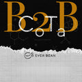 En grafik viser store guldfarvede og hvide bogstaver "B2B" med videnskabelige diagrammer og afrevne papireffekter. Nedenfor står logoet og teksten "CoTa (b) EverBean Business" på en gitterbaggrund.